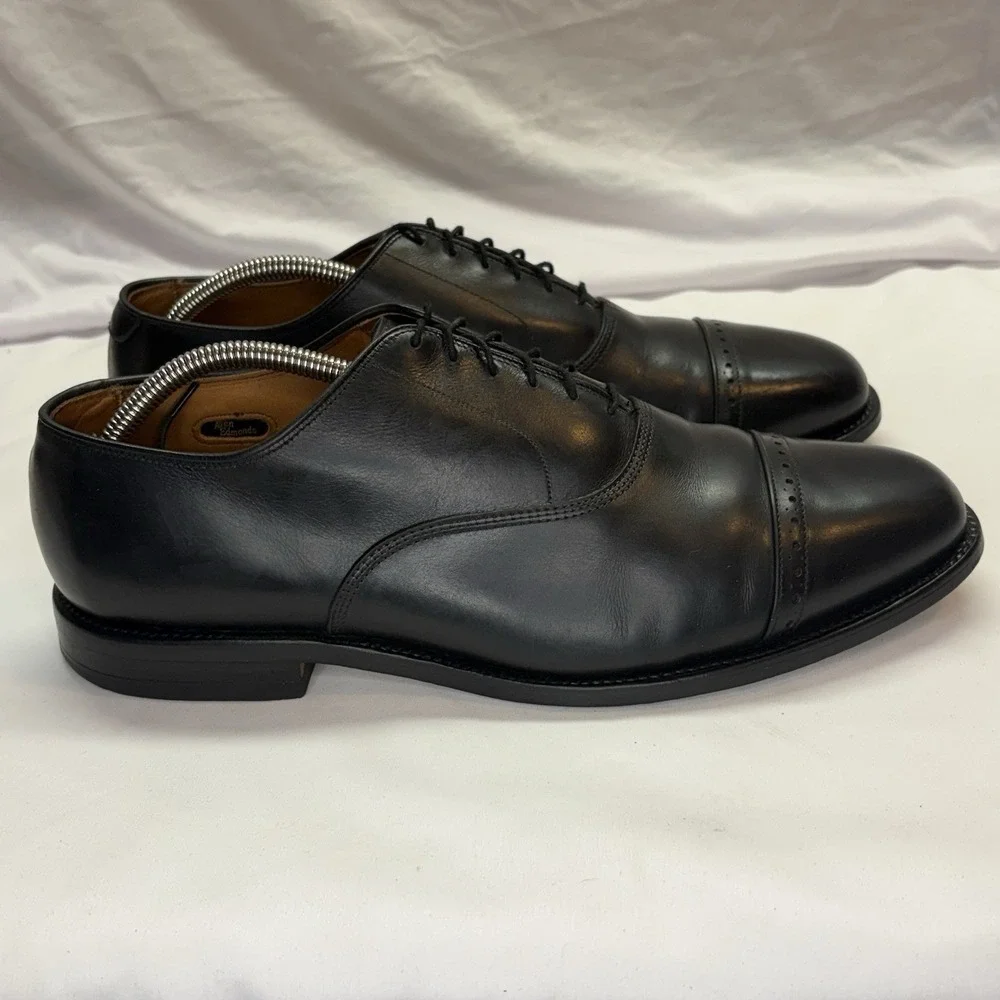 Allen Edmonds Byron Dress Shoes Men's US 11 3E Wide Black Leather Oxford Cap Toe
